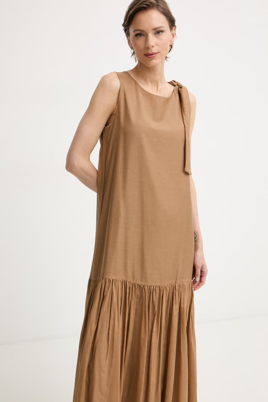 Marella сукня з шовком Emme by Marella бежевий 2615221472200