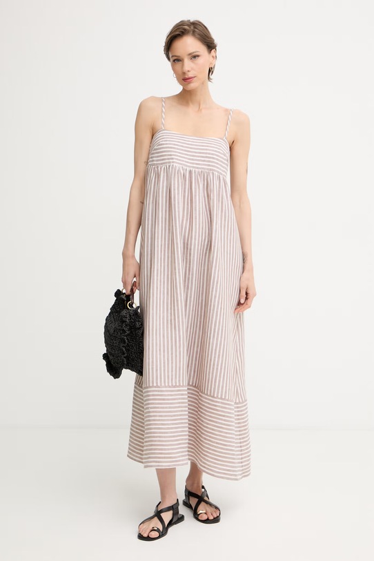 iBlues літня сукня лляна ORDINE 2617221142200 бежевий SS26