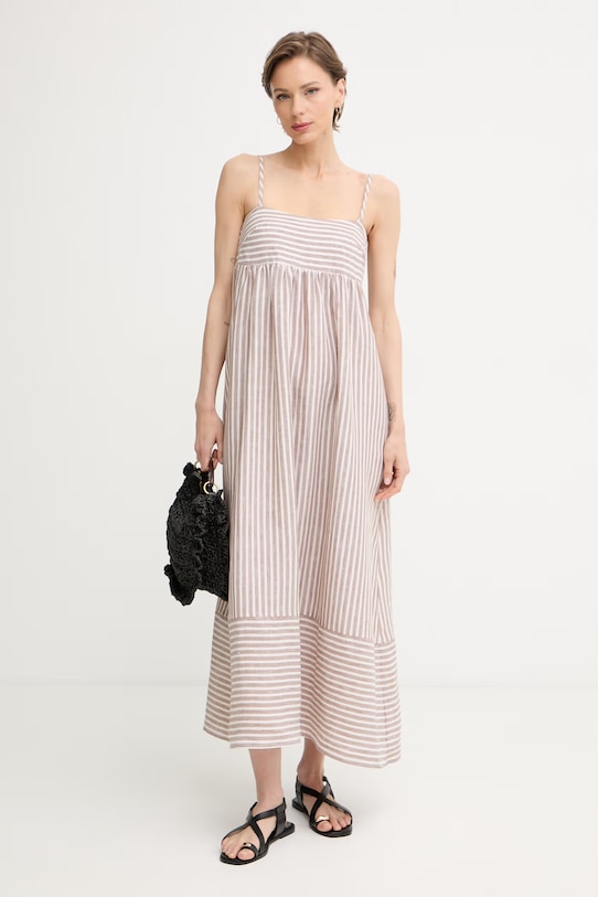 iBlues літня сукня лляна ORDINE 2617221142200 бежевий SS26