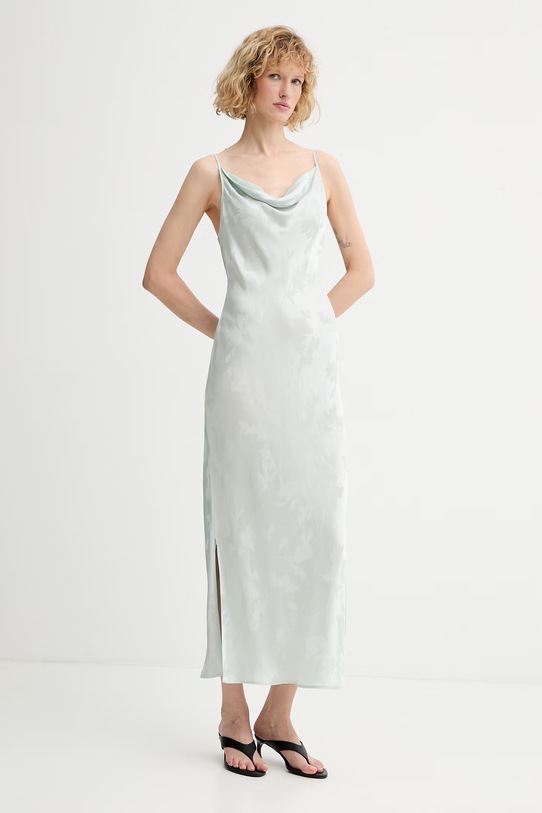 Calvin Klein haljina u stilu donjeg rublja od viskoze zelena LV044F011G