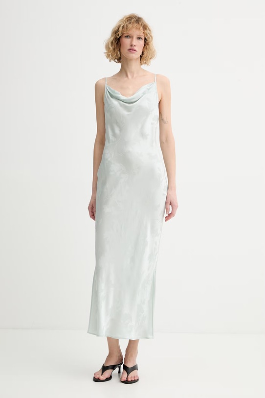 Calvin Klein haljina u stilu donjeg rublja od viskoze LV044F011G zelena SS26