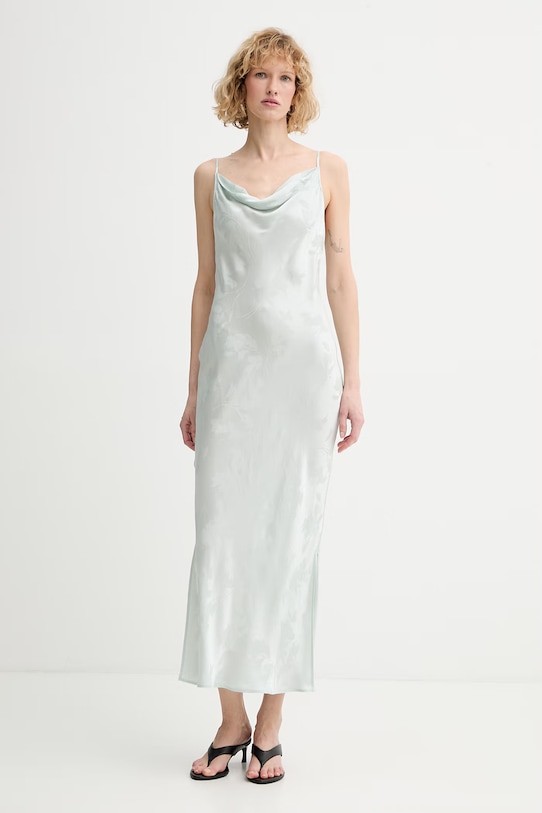 Calvin Klein haljina u stilu donjeg rublja od viskoze LV044F011G zelena SS26