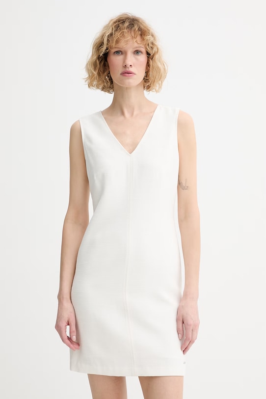 Calvin Klein φόρεμα με βισκόζη μπεζ LV044F012G