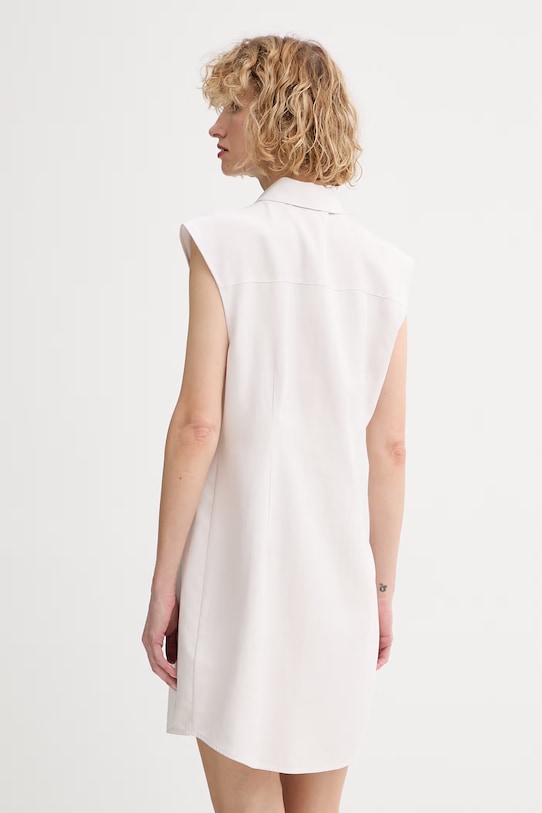 Дрехи Calvin Klein лятна рокля с добавен лен LV044F015G бежов