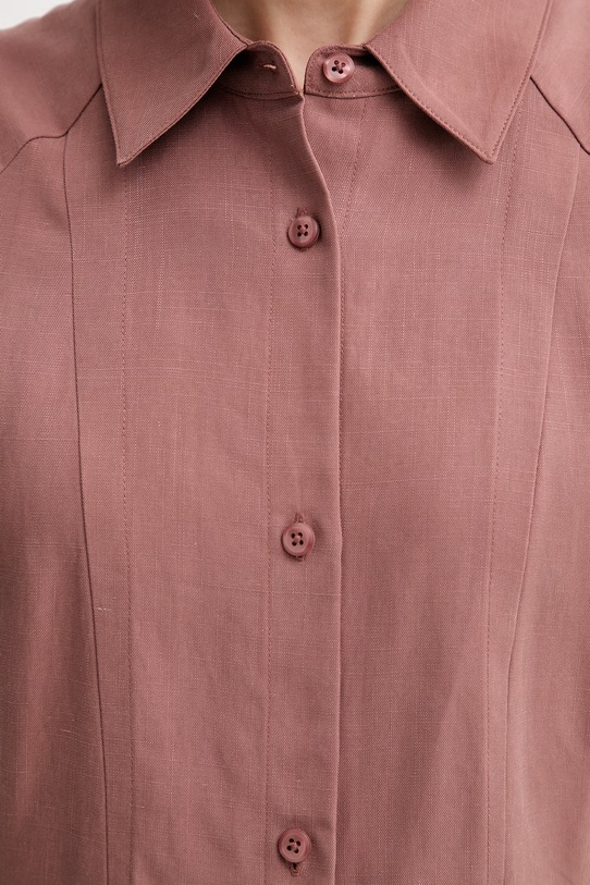 Calvin Klein sukienka letnia z dodatkiem lnu LV044F015G brązowy