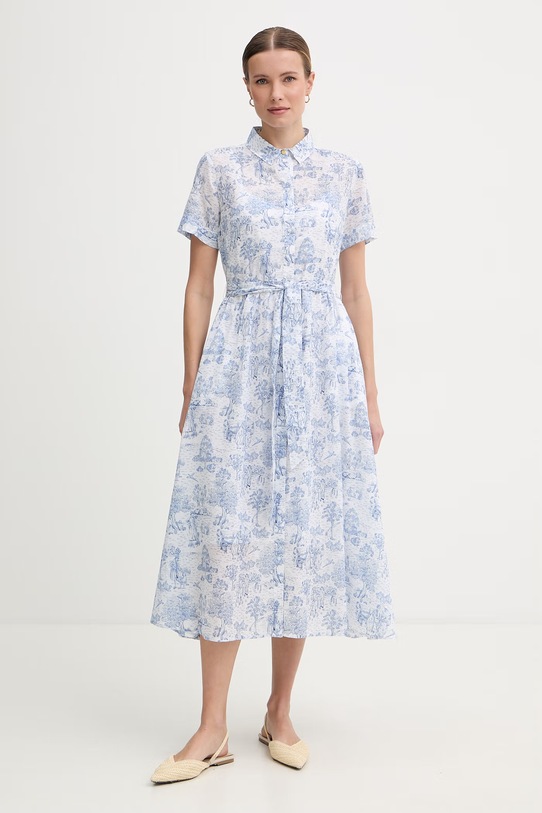 Barbour sukienka letnia bawełniana Wistera niebieski LDR0979