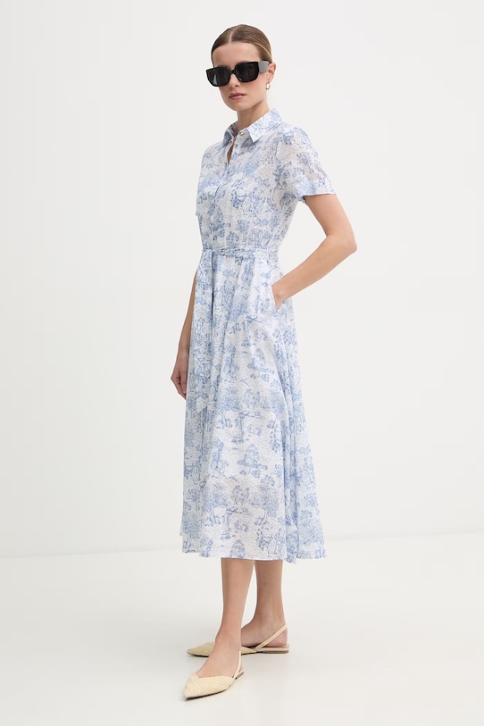 Barbour sukienka letnia bawełniana Wistera LDR0979 niebieski SS26