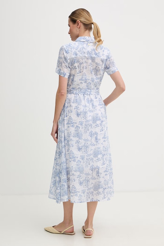 Odzież Barbour sukienka letnia bawełniana Wistera LDR0979 niebieski
