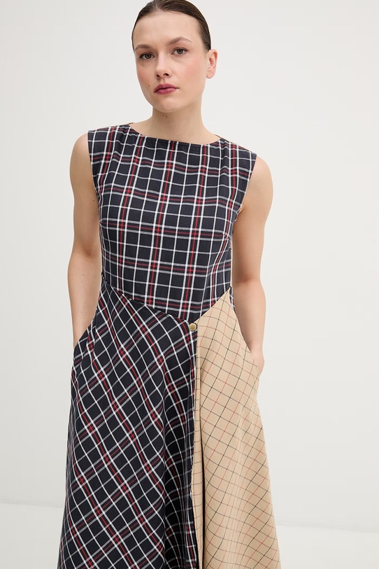 Odzież Barbour sukienka bawełniana Dalbury LDR0974 granatowy