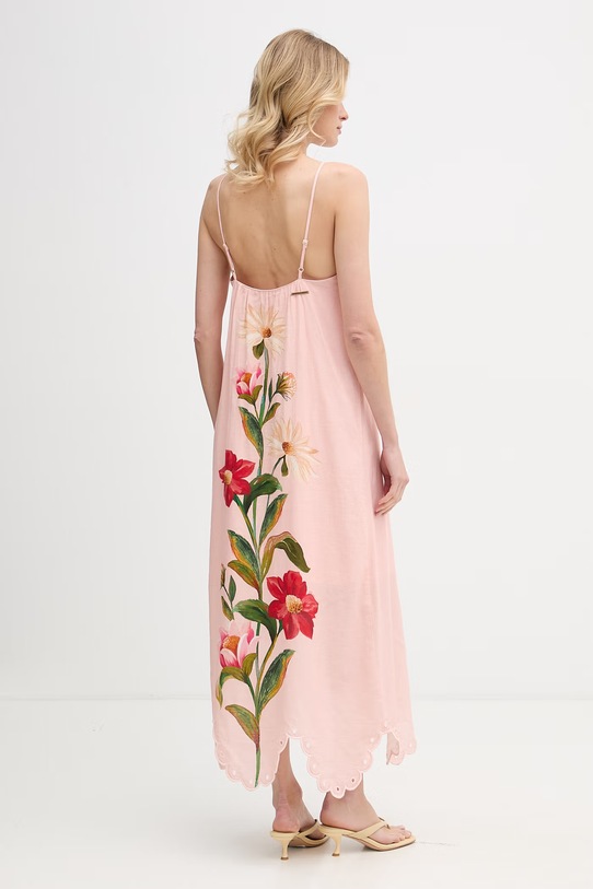 Oblečenie Barbour letné šaty s ľanom x Farm Rio LDR1032 ružová