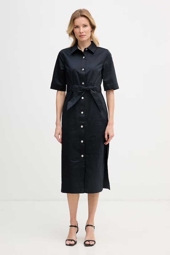 Barbour šaty bavlnené Sloane tmavomodrá LDR0981