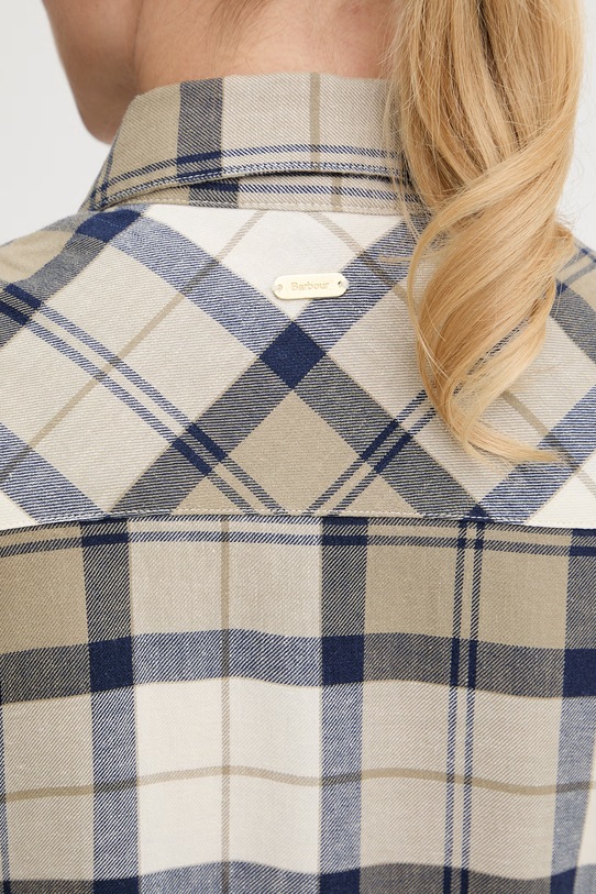 Barbour sukienka z lnem Fern LDR0988 zielony