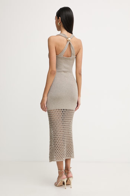 Odzież Simona Corsellini sukienka z wiskozą P26CPABO0301 złoty