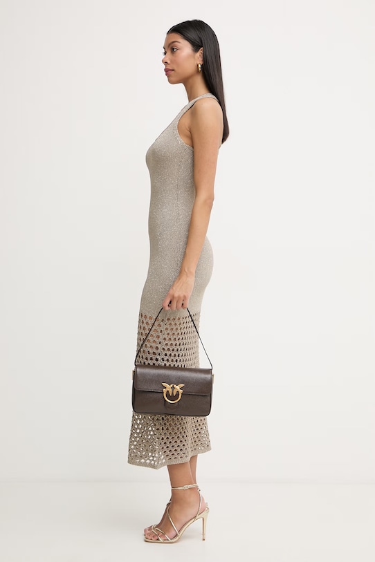 Simona Corsellini šaty s viskózou zlatá P26CPABO0301