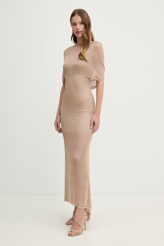 Simona Corsellini sukienka P26CEAB10101 beżowy SS26