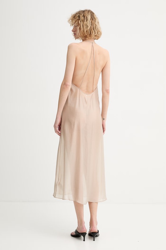 Дрехи Calvin Klein рокля бельо с вискоза LV00Q61159 бежов