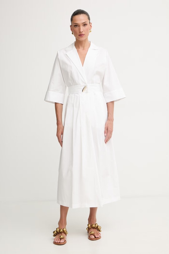 Simona Corsellini sukienka bawełniana biały P26CPABC0101