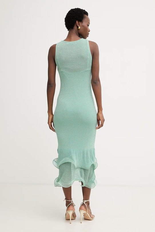 Odzież Simona Corsellini sukienka z wiskozą P26CPABO0601 turkusowy