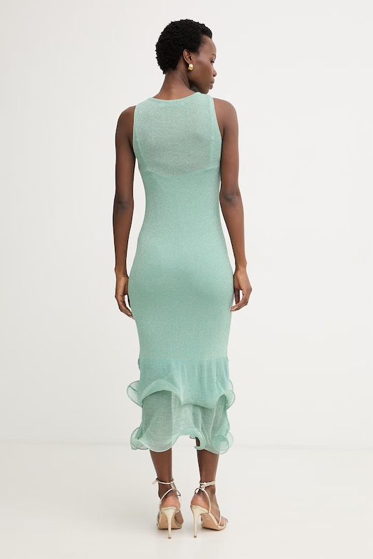 Odzież Simona Corsellini sukienka z wiskozą P26CPABO0601 turkusowy