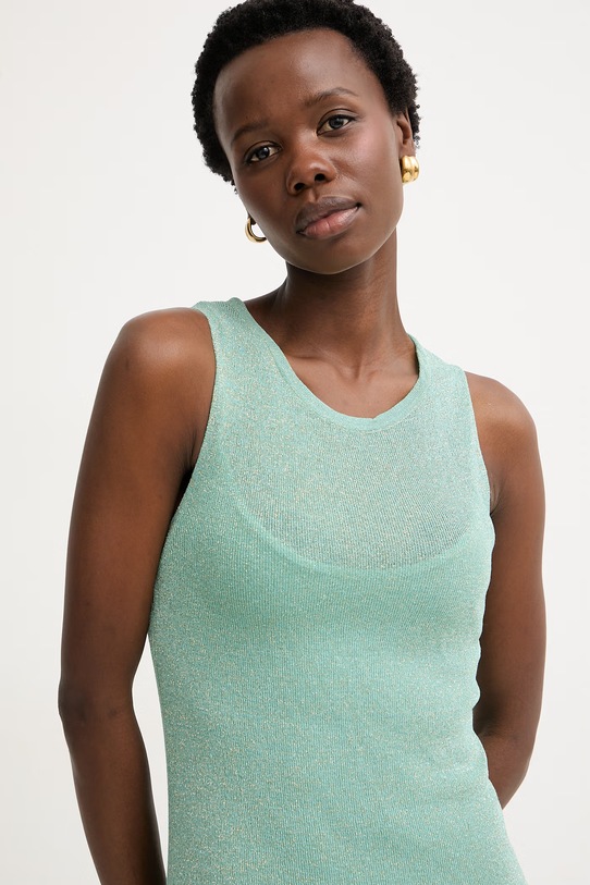 Simona Corsellini sukienka z wiskozą turkusowy P26CPABO0601