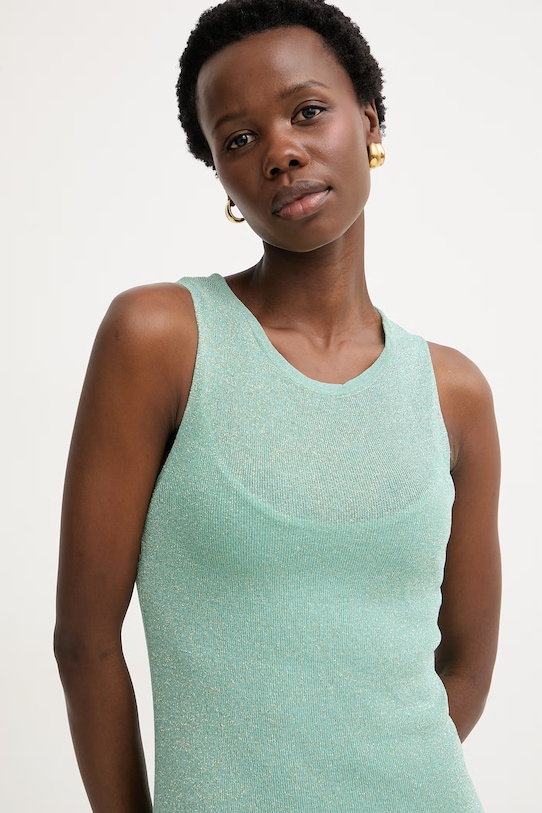 Simona Corsellini sukienka z wiskozą turkusowy P26CPABO0601