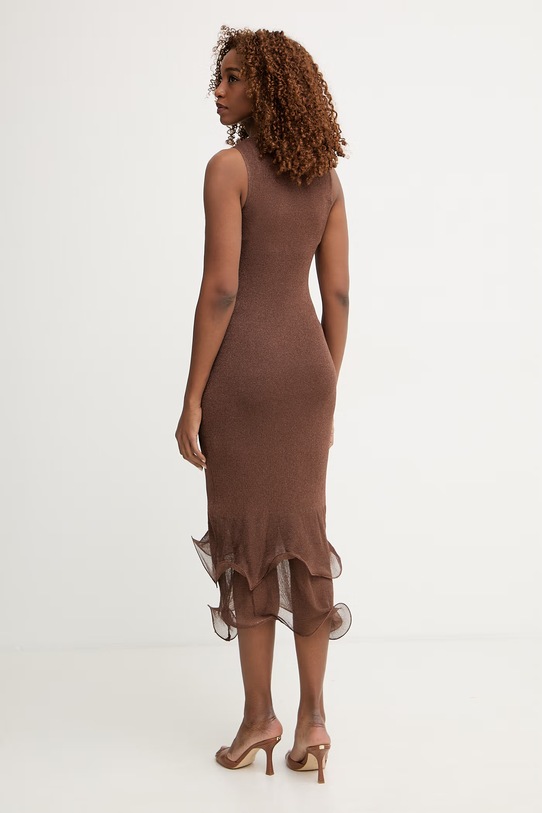 Дрехи Simona Corsellini рокля от вискоза P26CPABO0601 кафяв