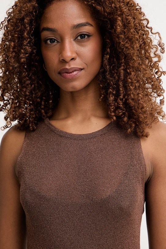 Simona Corsellini рокля от вискоза кафяв P26CPABO0601