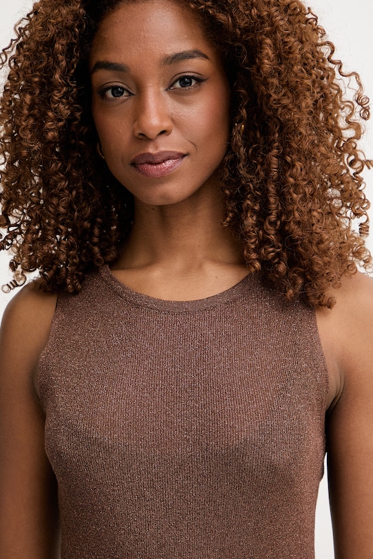 Simona Corsellini рокля от вискоза кафяв P26CPABO0601