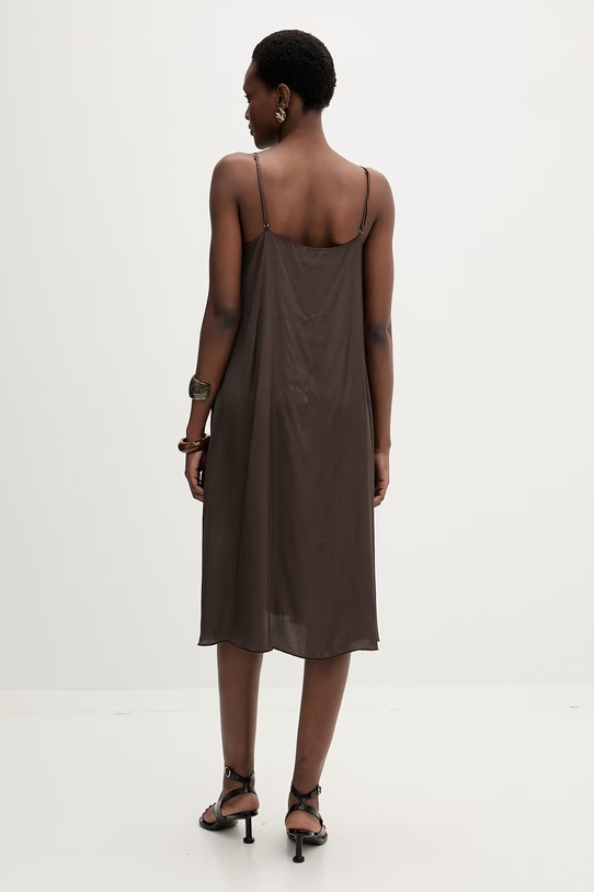 Odzież American Vintage sukienka z wiskozy BOV14C brązowy