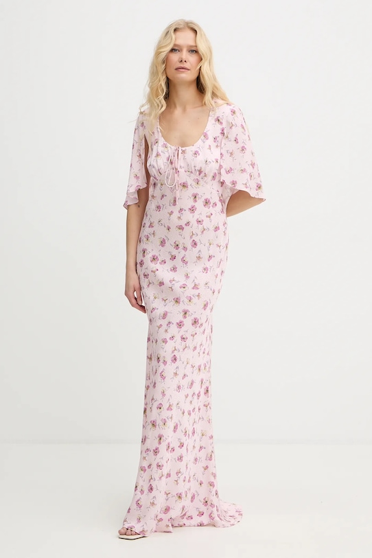Twinset sukienka wiskozowa maxi różowy 261TP210A