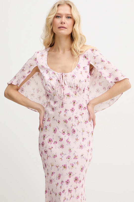 Twinset sukienka wiskozowa różowy 261TP210A