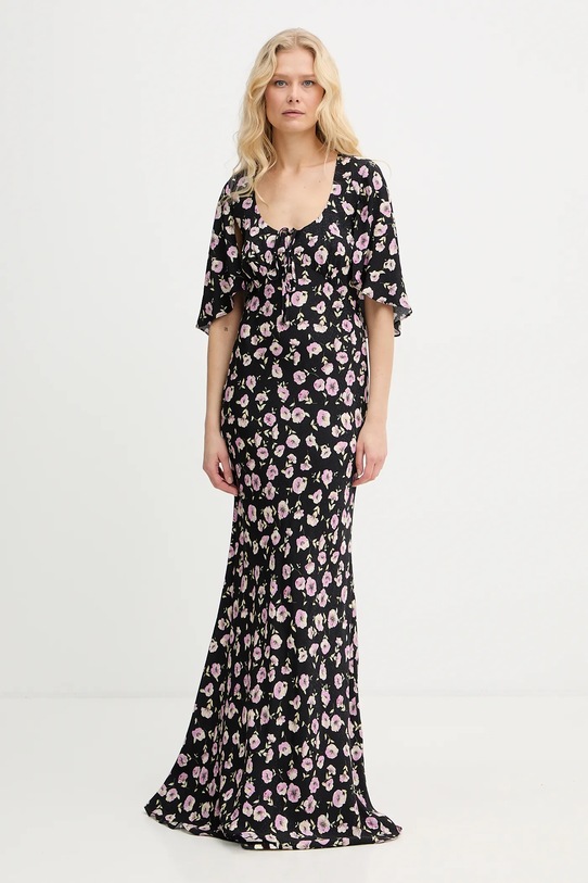 Twinset sukienka wiskozowa maxi czarny 261TP210A