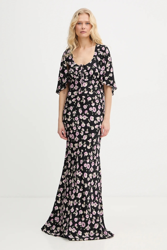 Twinset sukienka wiskozowa maxi czarny 261TP210A