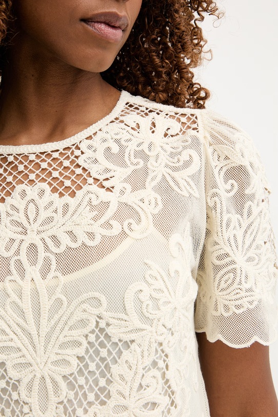 Twinset obleka z bombažem 261TP2582 bež