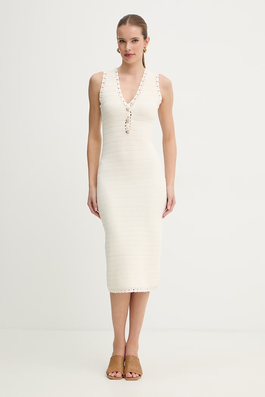 Twinset sukienka casual beżowy 261TP3073