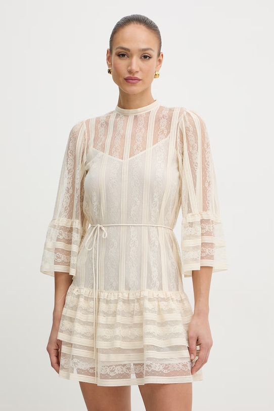 Twinset sukienka babydoll beżowy 261TP2544