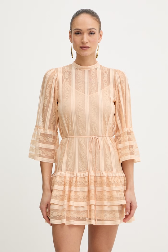 Twinset Sukienka babydoll pomarańczowy 261TP2544