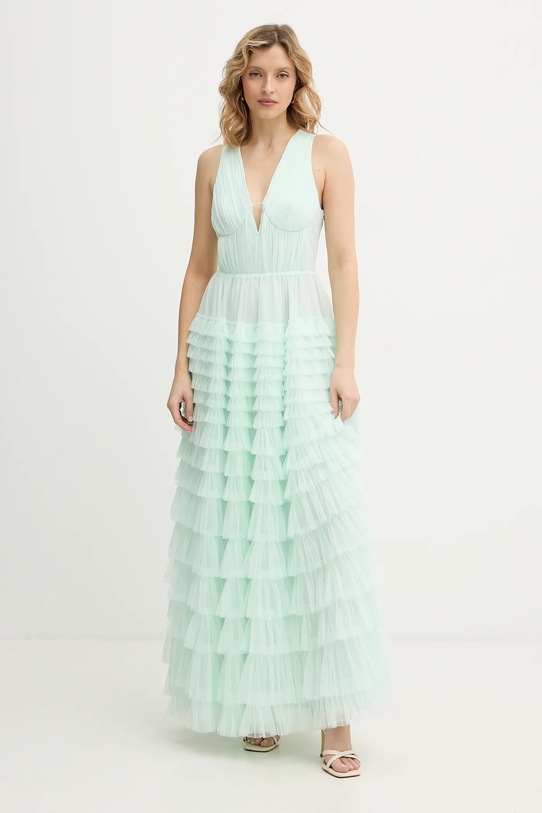 Twinset sukienka rozkloszowany turkusowy 261TP208A