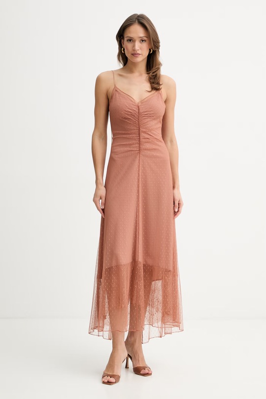 Twinset sukienka tkanina brązowy 261TP2360