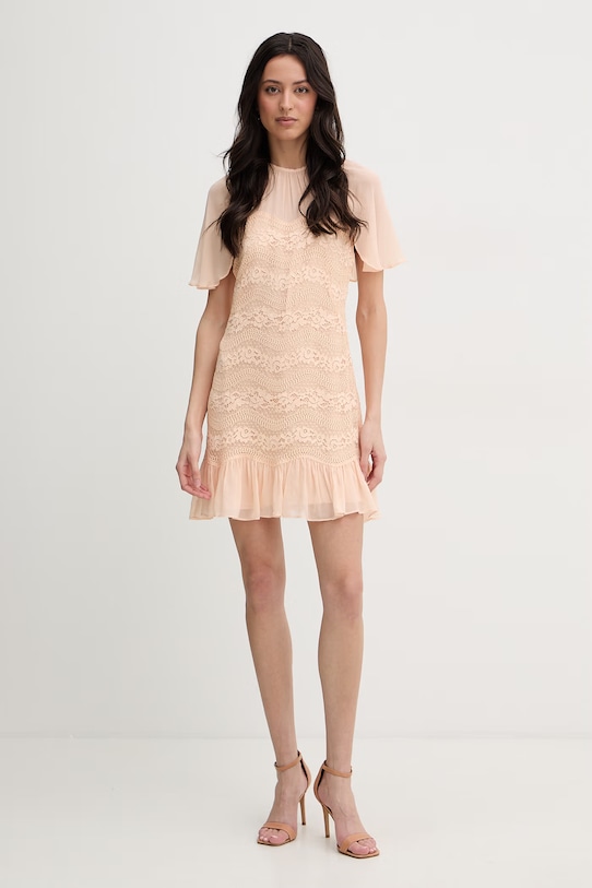 Twinset sukienka z wiskozą 261TP2781 pomarańczowy SS26