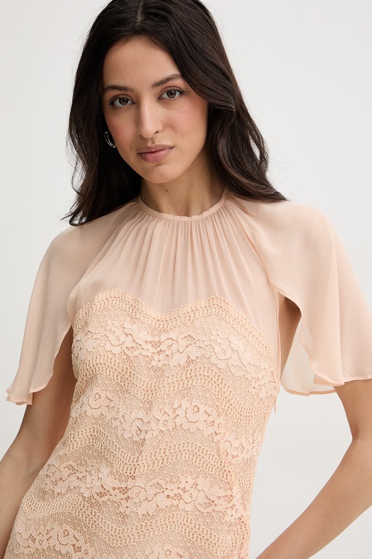 Twinset sukienka z wiskozą pomarańczowy 261TP2781