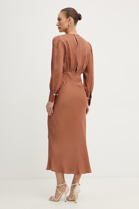 Odjeća Twinset haljina od viskoze 261TP2761 smeđa