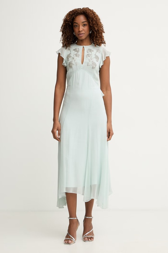 Twinset vestito svasato in viscosa turchese 261TP203A