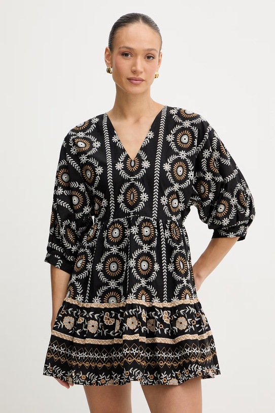 Бавовняна сукня Twinset візерунок чорний 261LB2TGG