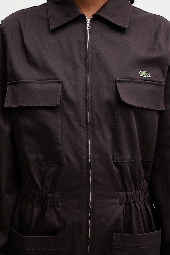 Lacoste jumpsuit cotton with elastane Women's brown EF0557