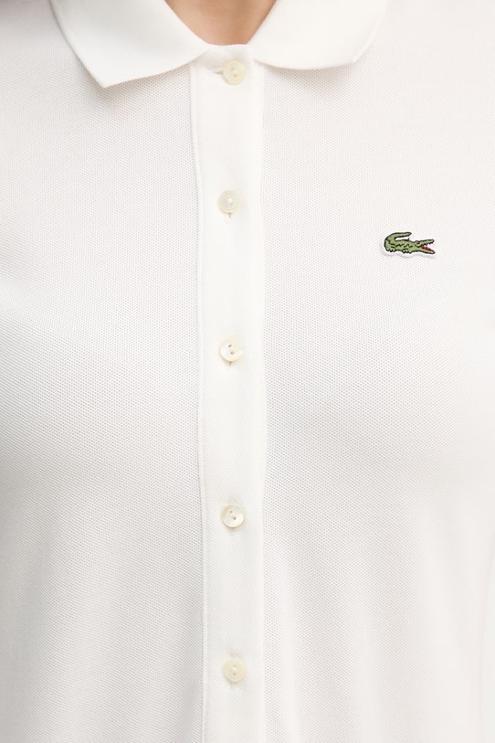 Lacoste sukienka gładka z bawełną EF1822 beżowy