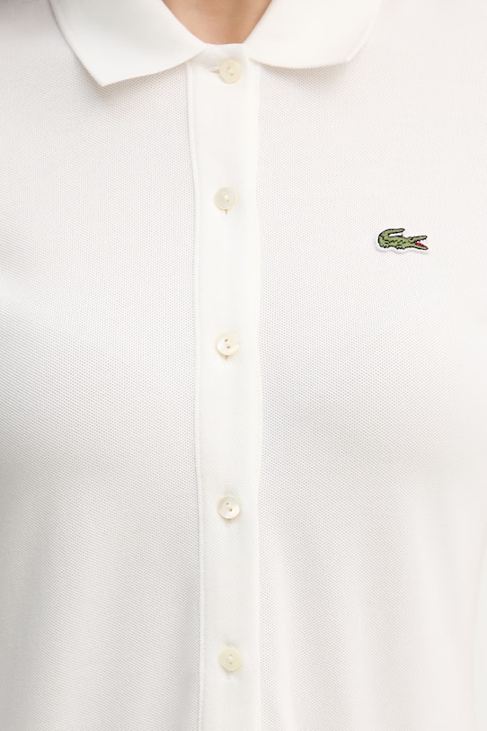 Lacoste sukienka gładka z bawełną EF1822 beżowy