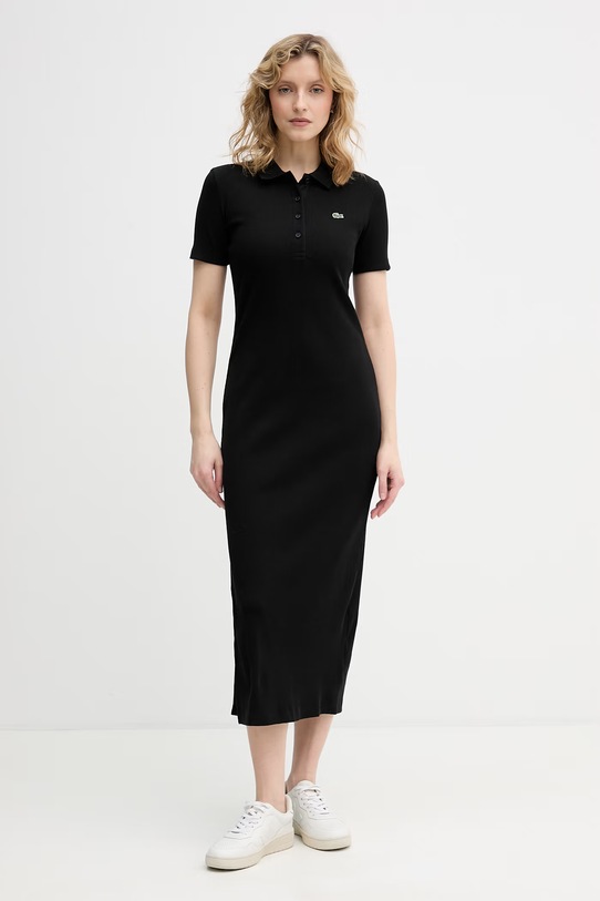 Lacoste sukienka czarny EF9622