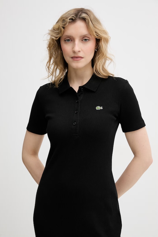 Lacoste sukienka czarny EF9622