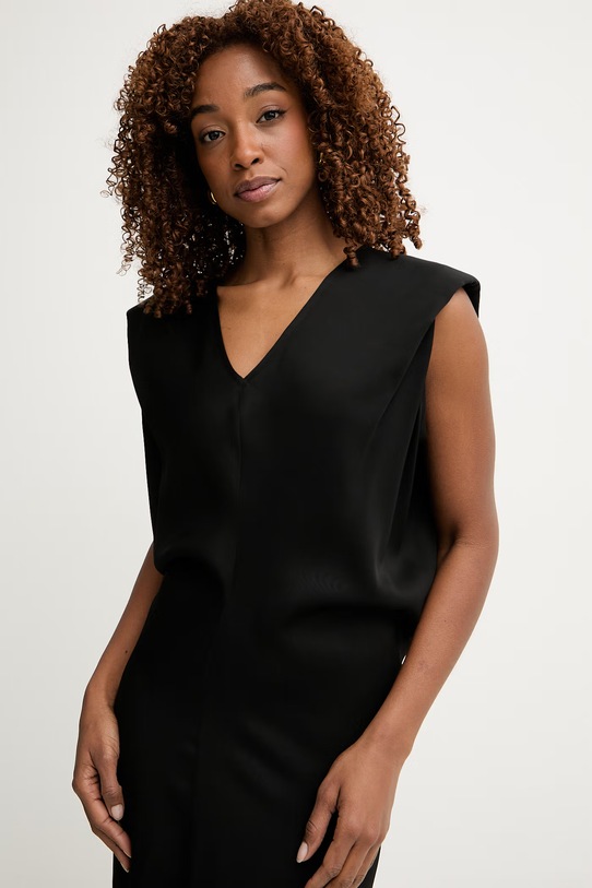 Trussardi sukienka z wiskozy czarny 7491A001815N